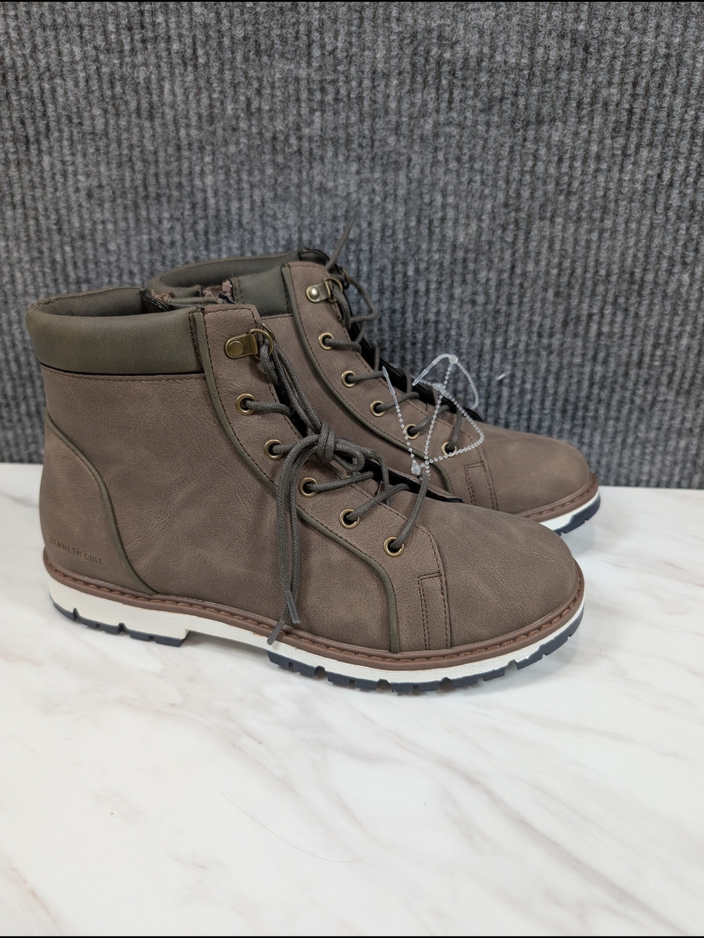 Kenneth Cole Big Boys' Brown Lace-Up Ankle Boots